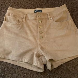 Express tan suede shorts